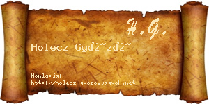 Holecz Győző névjegykártya